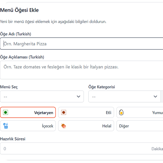 Zahmetsiz Menü Yönetimi